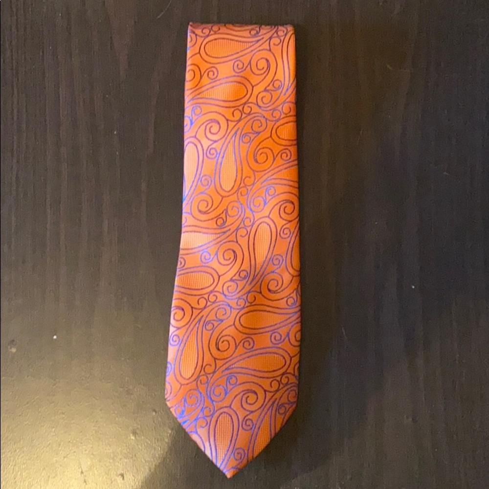 Kailong Orange Paisley Tie